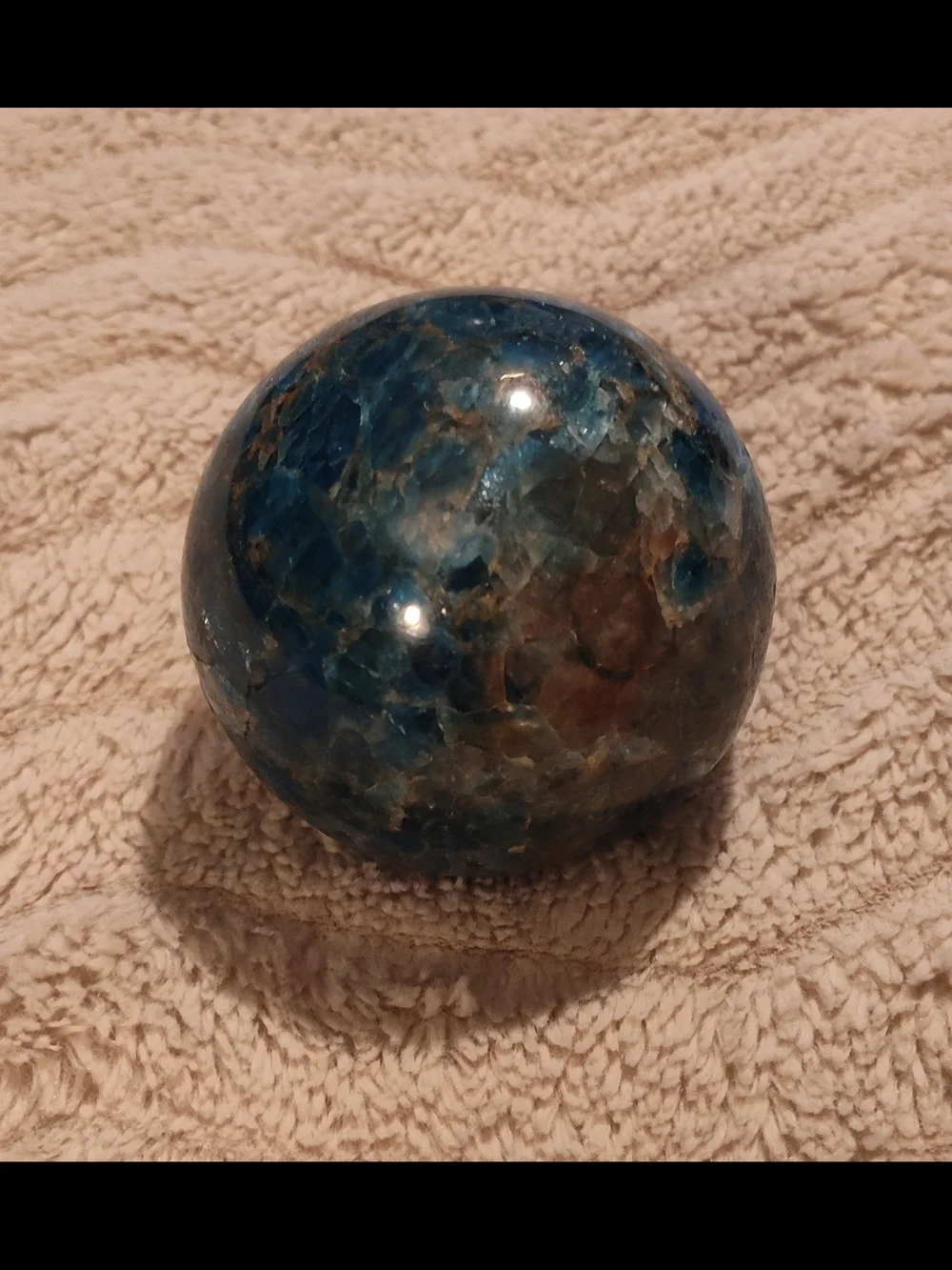 Vintage 90's Blue Apatite Crystal Sphere Orb- 838g